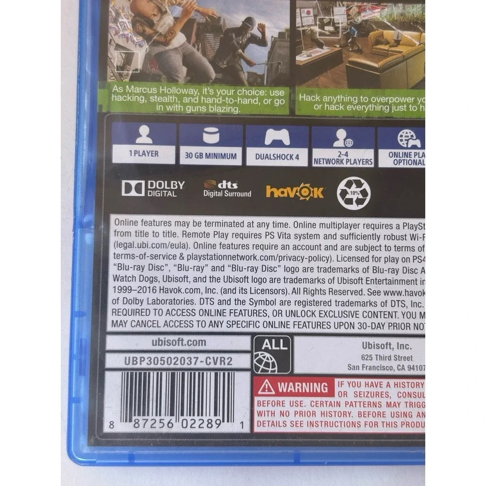 Watch Dogs 2 - Sony PlayStation 4 - Tested - Fast Shipping - PS4